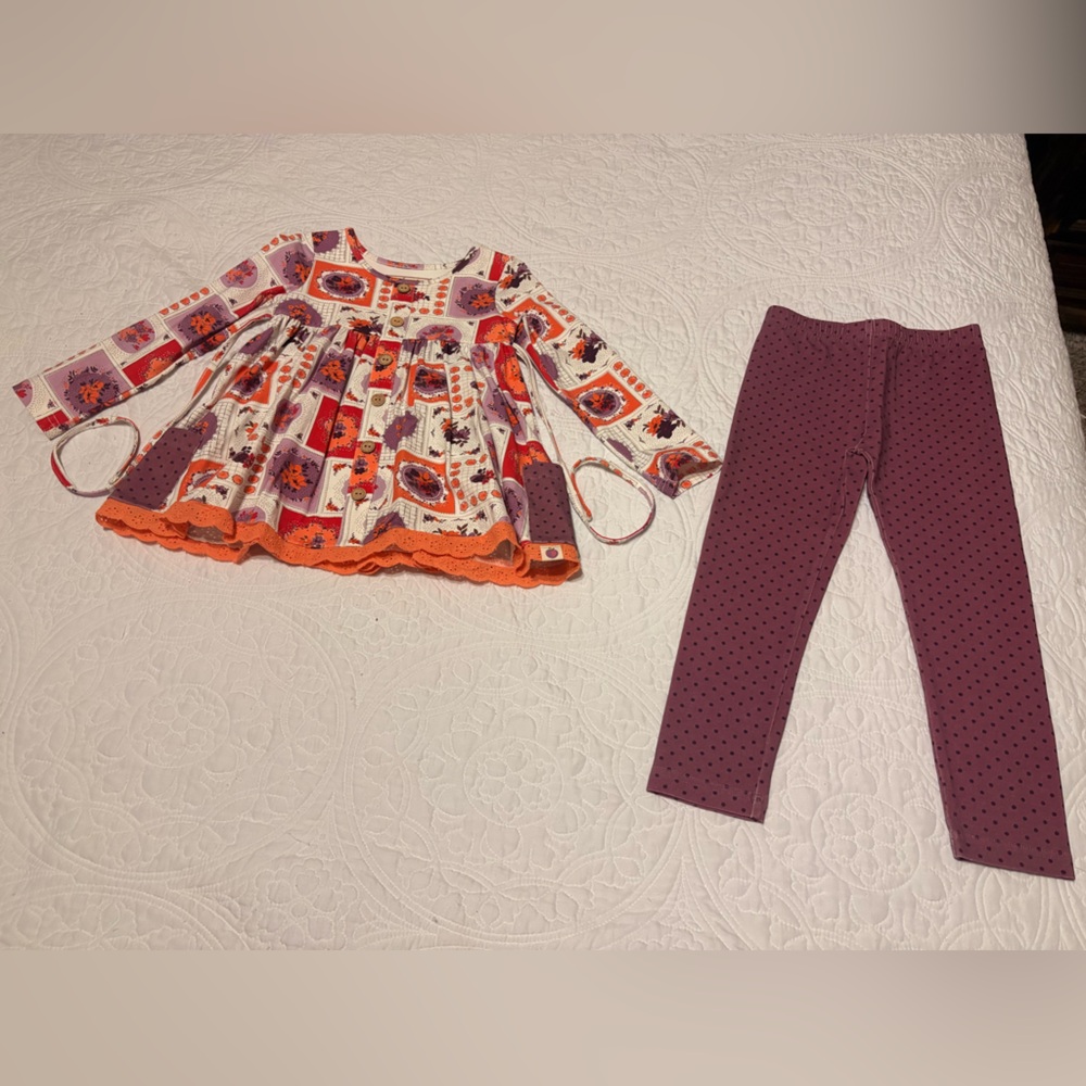 Cheeky Plum Patchwork And Polka Dot Matching Set